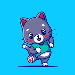 Obraz na płótnie Canvas cute happy cat cartoon vector illustration