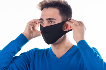 Pandemic and disease. The man in the mask.