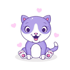 cute little cat vector illustration