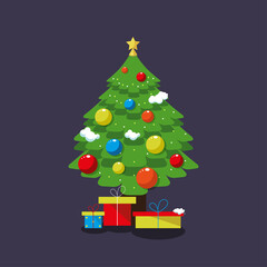 christmas tree with gift boxes