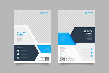 Set of medical brochure, annual report, flyer design templates in A4 size. Vector illustrations for medical, healthcare, pharmacy presentation, document cover and layout template designs.