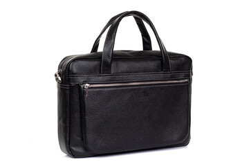men's solid leather bag close up
