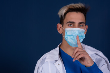 Pandemic and disease. The man in the mask.