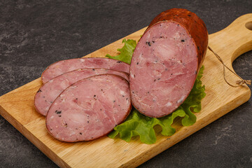 Smoked ham sausage with spices