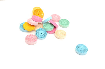 paper quilling round shapes on white