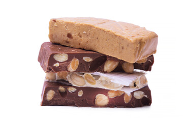 almond nougat typical christmas dessert isolated