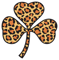 Leopard print shamrock vector illustration