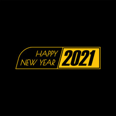Typography of Happy New year 2021 design.