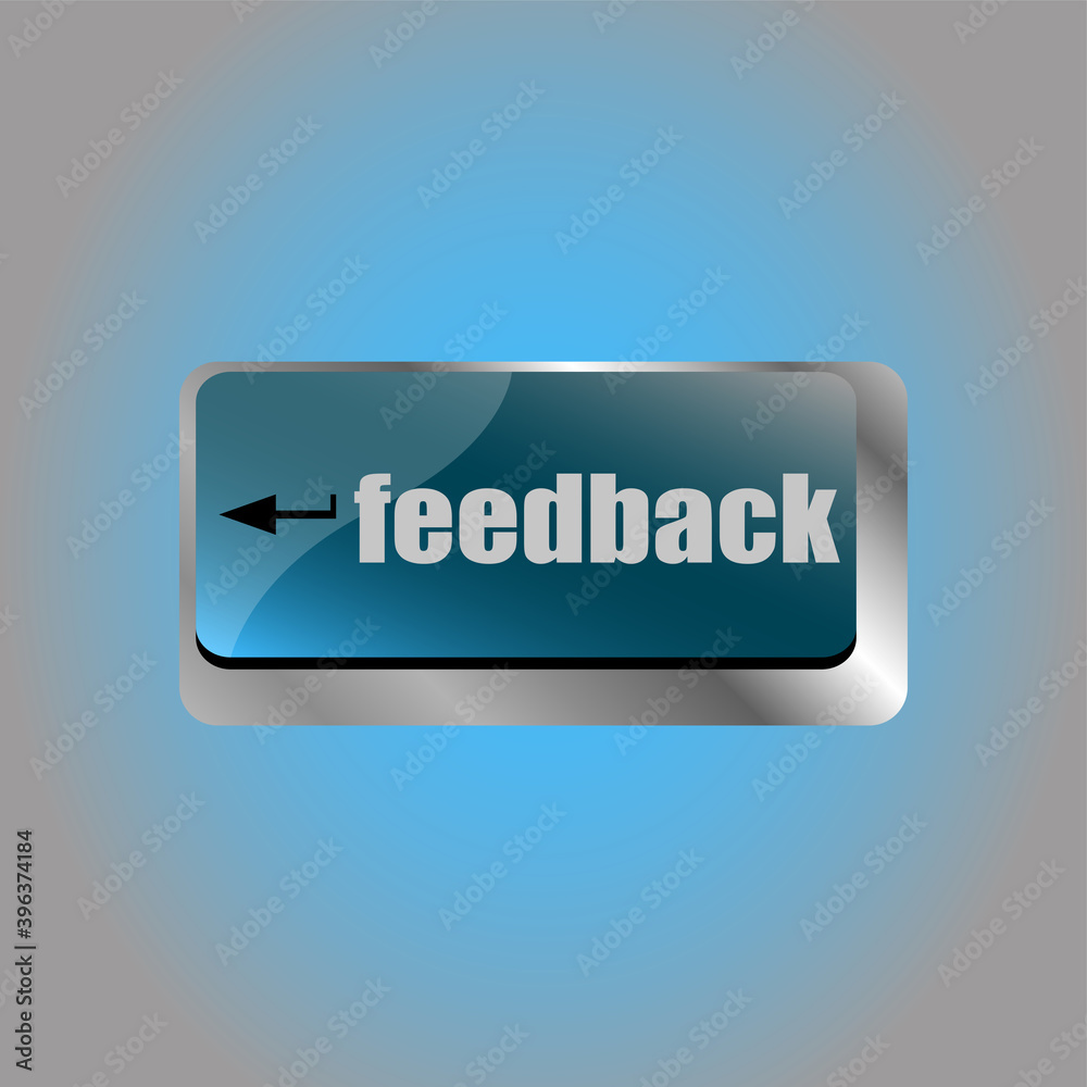 Aufkleber feedback on computer keyboard key enter button