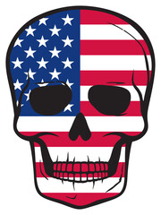 United States Flag Skull (American design, patriotic illustration)