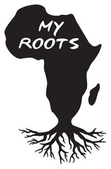 Africa map - my roots (black history design)