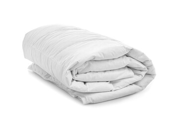 New soft folded blanket isolated on white