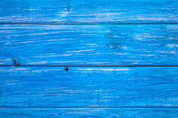 Blue wooden floor and copy space that can be used as background.