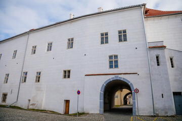 Renaissance royal castle, The former burg aviate - chateau grounds in Kolin in autumn day, Central Bohemia, Czech Republic