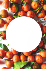 tangerines with place for text on a white background