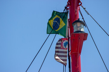 flags on the mast