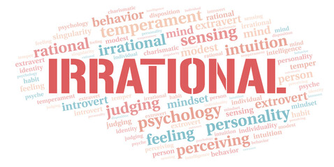 Fototapeta premium Irrational typography word cloud create with the text only.
