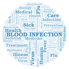 Fototapeta premium Blood Infection typography word cloud create with the text only.