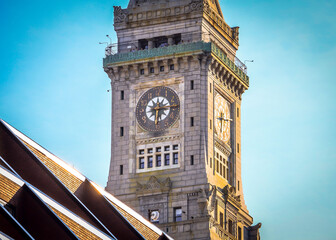 Details of a clock tower in Boston