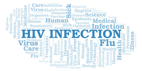 Obraz premium Hiv Infection typography word cloud create with the text only.