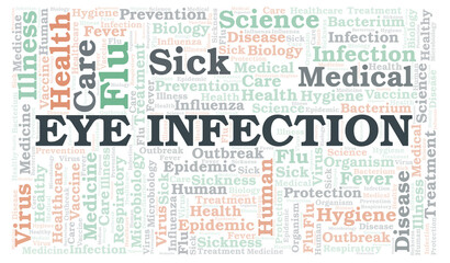 Eye Infection typography word cloud create with the text only.