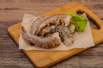 Raw tiger prawn for cooking
