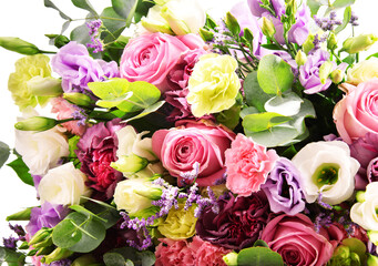 Composition with bouquet of flowers