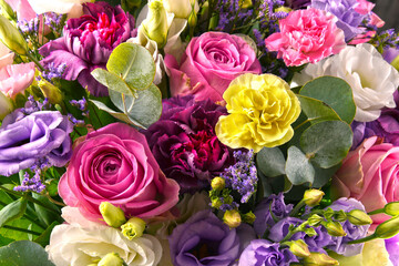 Composition with bouquet of flowers