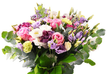 Composition with bouquet of flowers