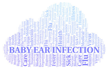 Obraz premium Baby Ear Infection typography word cloud create with the text only.