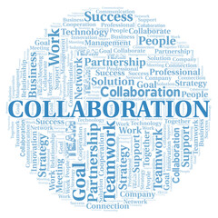 Obraz premium Collaboration typography word cloud create with the text only.
