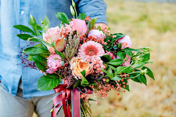 top view of a beautiful bouquet