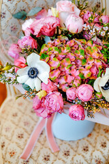 Obraz na płótnie Canvas top view of a beautiful bouquet