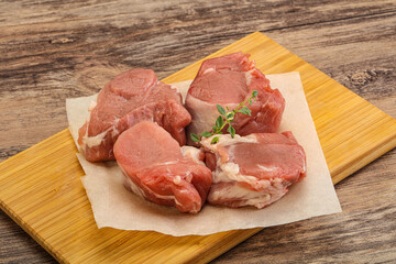 Raw pork tenderloin for cooking