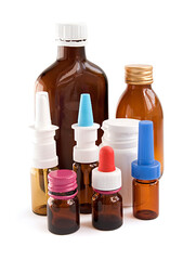 Medical bottle on the white background