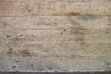 Wood texture background, view of wall made with vintage wooden rough planks with cracks.