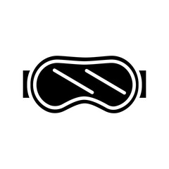 Classic snowboard ski goggles vector glyph icon