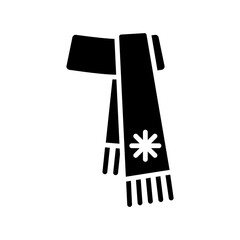 Winter scarf vector glyph icon. Winter sign
