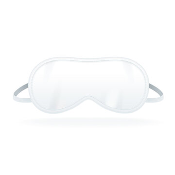 Realistic Detailed 3d Blank White Sleep Mask Template Mockup. Vector