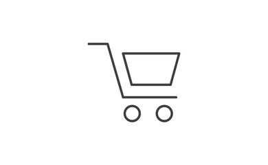 Shopping cart icon. Supermarket trolley, symbol of e-commerce. Online shopping.