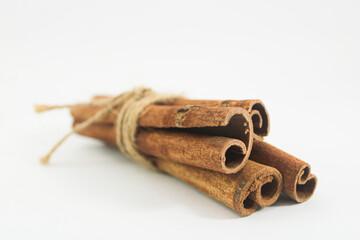 Cinnamon stick in white background