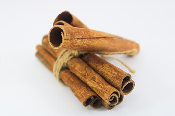 Cinnamon stick in white background