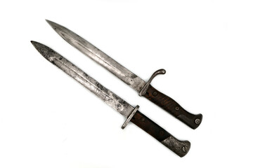 The bayonet on white background