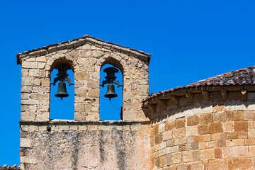 Bell tower of the hermitage of San Frutos in the middle of the natural park. photograph taken in Segovia, Spain.