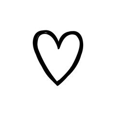 Heart doodle illustration. Hand drawn love symbol. Valentine's day vector icon.