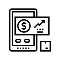 demand forecasting and sales planning line icon vector. demand forecasting and sales planning sign. isolated contour symbol black illustration