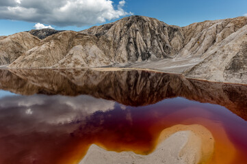 abandoned quarry of coloured clay