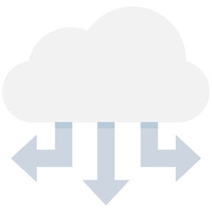 
Cloud Sharing Flat Vector Icon
