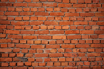 brick wall with poor masonry. brick wall texture