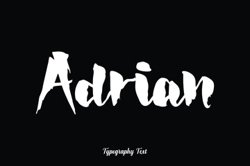 Adrian Handwriting Typography Text White Color Text On Black Background